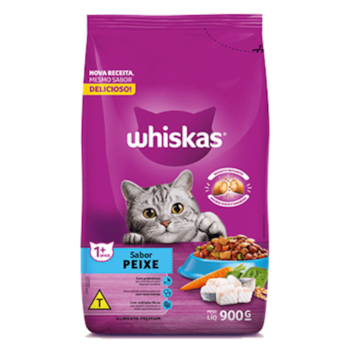 Ração Seca Para Gatos Whiskas Adulto Sabor Peixe 900 Gr - Imagem principal
