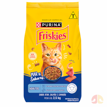 Ração Seca Purina Friskies Mar de Sabores Atum, Salmão e Camarão para Gatos Adultos 2,5kg - Imagem principal