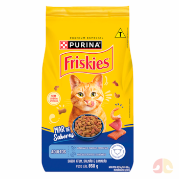 Ração Seca Purina Friskies Mar de Sabores Atum, Salmão e Camarão para Gatos Adultos 850g - Imagem principal