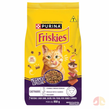 Ração Seca Purina Friskies Megamix 7 Proteínas para Gatos Castrados 850g - Imagem principal