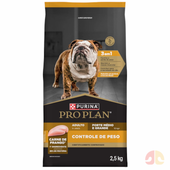 Ração Seca Purina Pro Plan Controle de Peso Sabor Frango para Cães Porte Médio e Grande 2,5 kg - Imagem principal