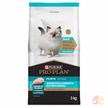 Ração Seca Purina Pro Plan Desenvolvimento Exepcional para Gatos Filhotes Sabor Frango 3kg - Imagem principal