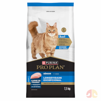 Ração Seca Purina Pro Plan Longevidade Excepcional para Gatos Sênior 7+ Sabor Frango 7,5 kg - Imagem principal
