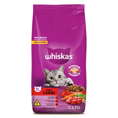 Produto Ração Seca Whiskas Para Gatos Adultos Sabor Carne 2,7 kg