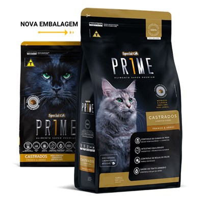 Ração Special Cat Prime para Gatos Adultos Castrados Frango e Arroz 3 kg