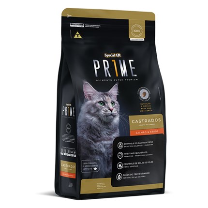 Ração Special Cat Prime para Gatos Adultos Castrados Salmão e Arroz 10,1 kg