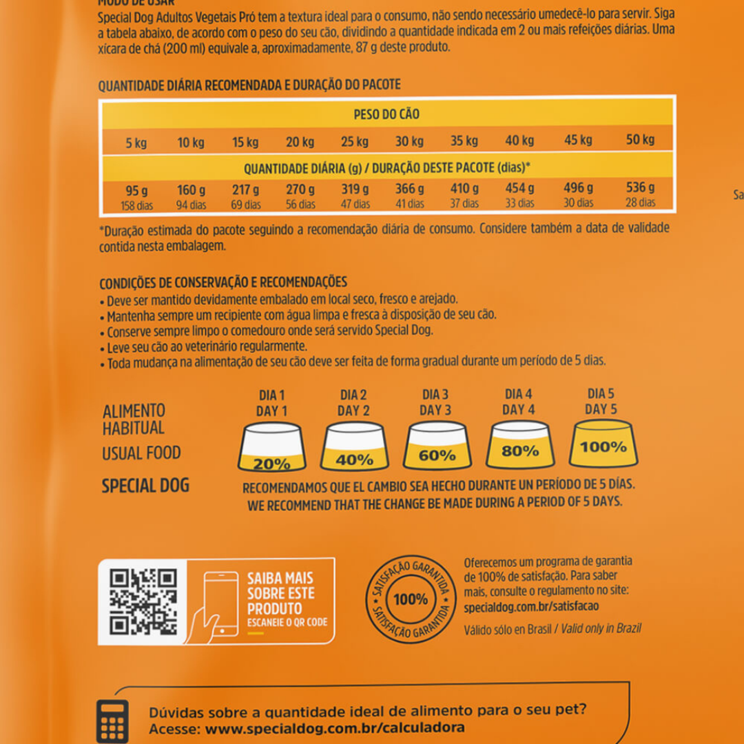 Ração Special Dog Pro Vegetais para Cães Adultos 20 kg