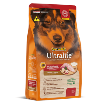 Ração Special Dog Ultralife Junior Cães Filhotes de Raças Médias e Grandes Frango e Arroz 15,0kg - Imagem principal