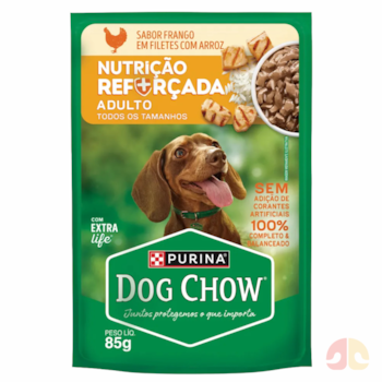 Ração Úmida Dog Chow Nutrição Reforçada Frango e Arroz para Cães de Todos os Tamanhos 85g - Imagem principal
