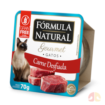 Ração Úmida Fórmula Natural Gourmet Sabor Carne Desfiada 70g para Gatos Adultos - Imagem principal