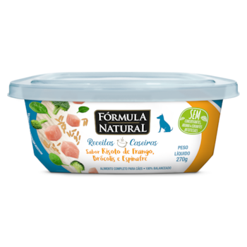 Ração Úmida Fórmula Natural Receitas Caseiras 270g Cães Adultos Risoto de Frango, Brócolis e Espinafre - Imagem principal