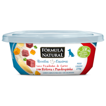 Ração Úmida Fórmula Natural Receitas Caseiras 270gr Cães Adultos Picadinho de Carne com Abóbora e Mandioquinha - Imagem principal