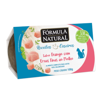 Ração Úmida Fórmula Natural Receitas Caseiras 270gr Gatos Adultos Frango com Ervas Finas ao Molho - Imagem principal