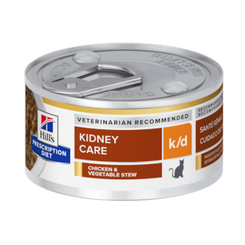 Ração Úmida Hill's Prescription Diet K/D Kidney Care Cuidado Renal Para Gatos Adultos Frango e Vegetais 82gr - Imagem principal