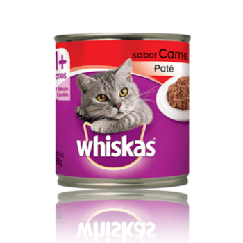 Ração Úmida Lata Patê Whiskas para gatos adultos carne 290g - Imagem principal