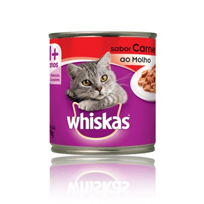 Produto Ração Úmida Lata Whiskas para gatos adultos carne ao molho 290g