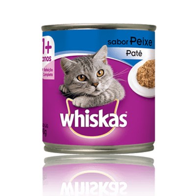 Produto Ração Úmida Lata Whiskas para gatos adultos patê de peixe 290g