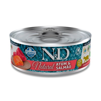 Ração Úmida N&D Natural para Gatos 70gr sabor Atum e Salmão