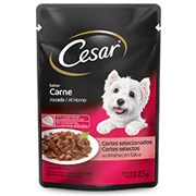Ração Úmida Sache Cesar para Cachorros Adultos 85gr sabor Carne Assada