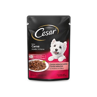 Produto Ração Úmida Sache Cesar para Cachorros Adultos 85gr sabor Carne Assada