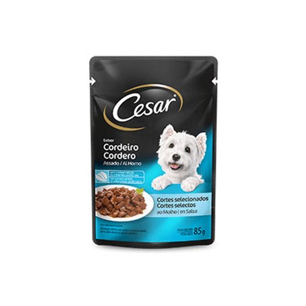 Ração Úmida Sache Cesar para Cachorros Adultos 85gr sabor Cordeiro Assado 85g