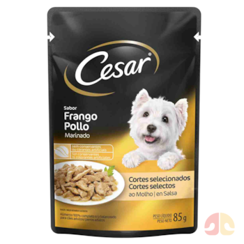 Ração Úmida Sache Cesar Para Cães Adultos 85gr Sabor Frango Marinado - Imagem principal