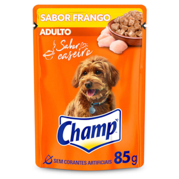 Ração Úmida Sachê Champ Cães Adultos 85gr sabor Caseiro de Frango - Imagem principal