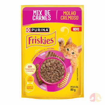 Ração Úmida Sachê Friskies Mix de Carnes para Gatos Adultos 80g - Imagem principal