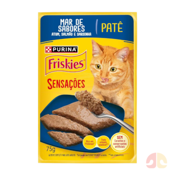 Ração Úmida Sachê Friskies Patê Sensações para Gatos Adultos Mar de Sabores 75g - Imagem principal