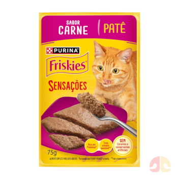 Ração Úmida Sachê Friskies Patê Sensações para Gatos Adultos Sabor Carne 75g - Imagem principal