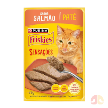 Ração Úmida Sachê Friskies Patê Sensações para Gatos Adultos Sabor Salmão 75g - Imagem principal
