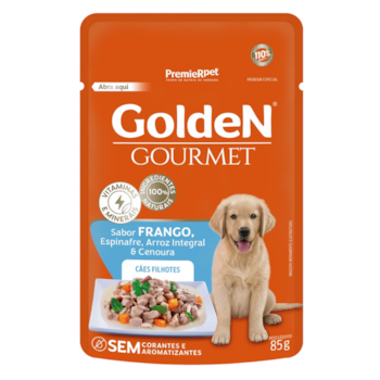 Ração Úmida Sachê GoldeN Gourmet para cães filhotes sabor frango 85g - Imagem principal