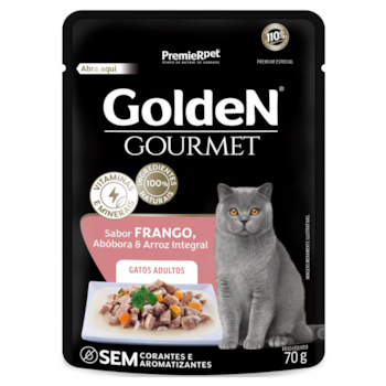 Ração Úmida Sachê GoldeN Gourmet para gatos adultos sabor frango 70g - Imagem principal