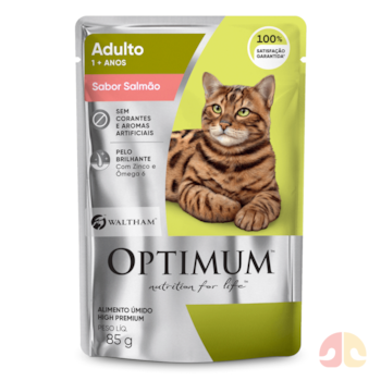 Ração Úmida Sachê Optimum Gatos Adultos 85gr sabor Salmão - Imagem principal