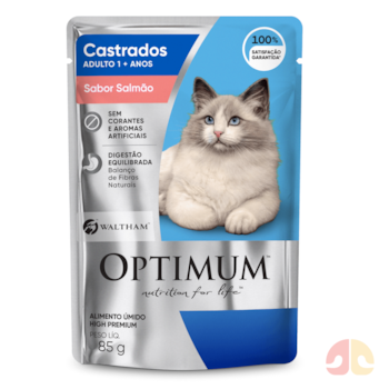 Ração Úmida Sachê Optimum Gatos Castrados 85gr sabor Salmão - Imagem principal