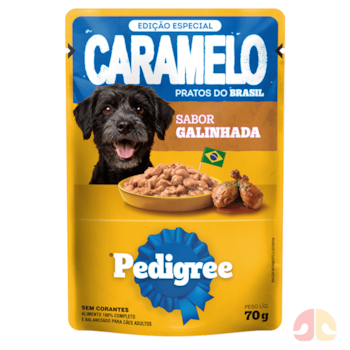 Ração Úmida Sachê Pedigree Caramelo sabor Galinhada 70g Cães Adultos - Imagem principal
