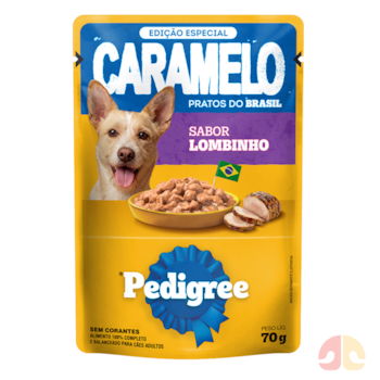 Ração Úmida Sachê Pedigree Caramelo sabor Lombinho 70g Cães Adultos - Imagem principal