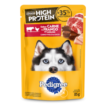 Ração Úmida Sachê Pedigree High Protein Sabor Carne e Frango ao Molho para Cães 85gr - Imagem principal