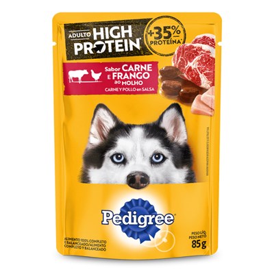 Ração Úmida Sachê Pedigree High Protein Sabor Carne e Frango ao Molho para Cães 85gr