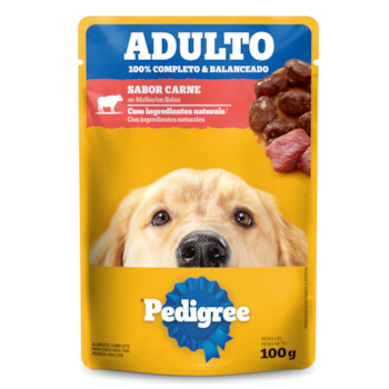 Ração Úmida Sachê Pedigree Para Cães Adultos Porte Médio E Grande Carne Ao Molho 100g - Imagem principal