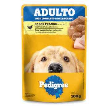 Ração Úmida Sachê Pedigree Para Cães Adultos Porte Médio E Grande Frango Ao Molho 100g - Imagem principal