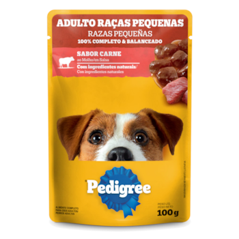Ração Úmida Sachê Pedigree Para Cães Adultos Porte Pequeno Carne Ao Molho 100g - Imagem principal