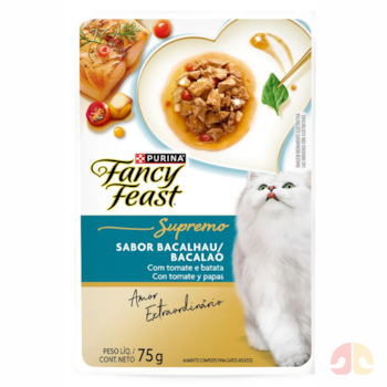 Ração Úmida Sachê Purina Fancy Feast Supremo Sabor Bacalhau para Gatos Adultos 75g - Imagem principal
