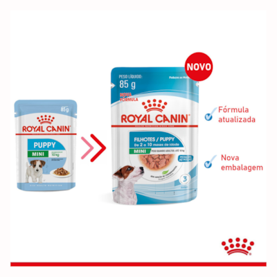 Ração Úmida Sachê Royal Canin Mini Puppy para Cães Filhotes de Porte Pequeno 85g