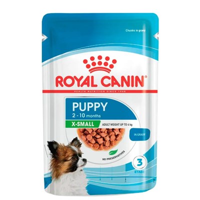 Produto Ração Úmida Sachê Royal Canin X-Small Puppy para Cães de 2 a 10 Meses 85gr