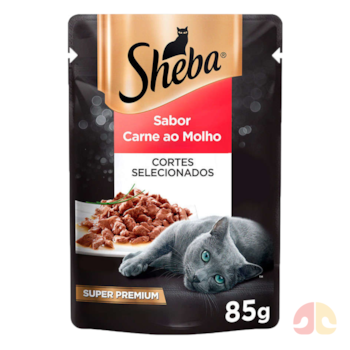Ração Úmida Sachê Sheba 85gr Gatos Adultos Carne ao Molho - Imagem principal