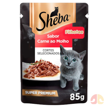 Ração Úmida Sachê Sheba 85gr Gatos Filhotes Carne ao Molho - Imagem principal