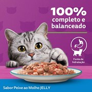 Ração Úmida Sachê Whiskas Jelly para gatos adultos peixe 85g