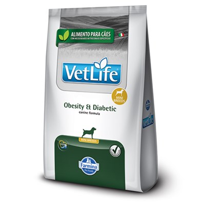 Ração VetLife Obesity e Diabetic para cachorros adultos mini breeds 10,1kg