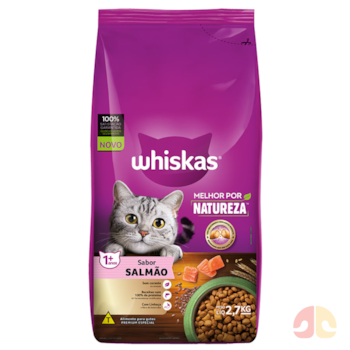 Ração Whiskas Melhor Por Natureza para Gatos Adultos Sabor Salmão 900g - Imagem principal
